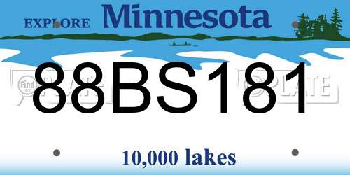 88BS181 Minnesota License Plate