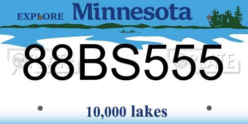 88BS555 Minnesota License Plate