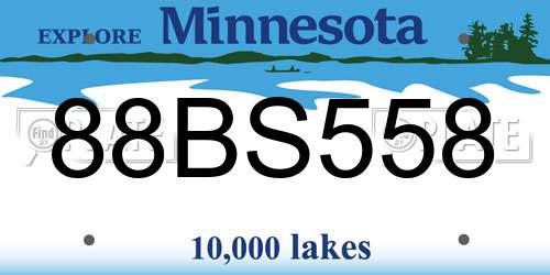 88BS558 Minnesota License Plate