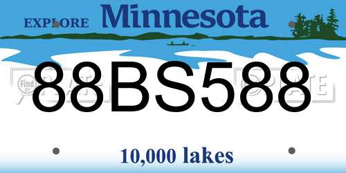 88BS588 Minnesota License Plate
