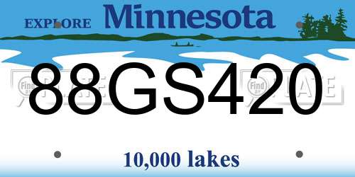 88GS420 Minnesota License Plate