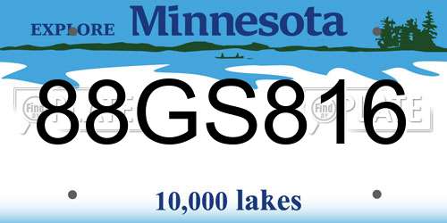 88GS816 Minnesota License Plate