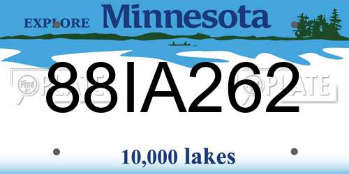 88IA262 Minnesota License Plate