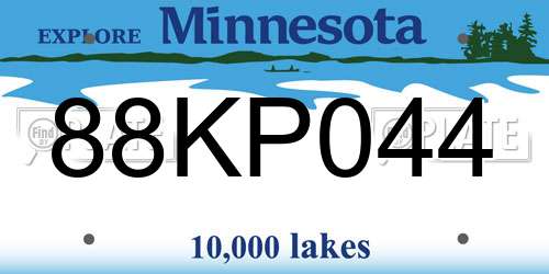 88KP044 Minnesota License Plate