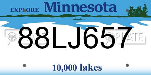 88LJ657 Minnesota License Plate