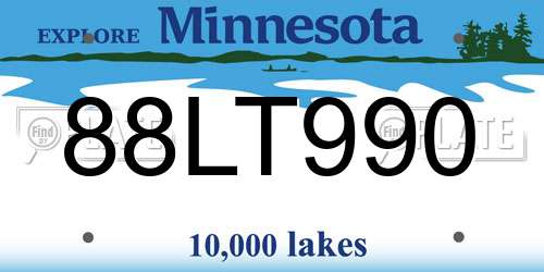 88LT990 Minnesota License Plate