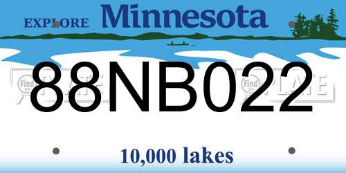 88NB022 Minnesota License Plate