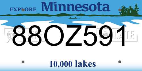 88OZ591 Minnesota License Plate