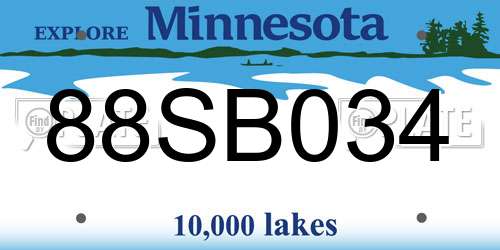 88SB034 Minnesota License Plate