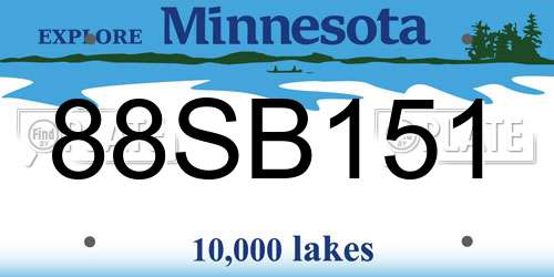 88SB151 Minnesota License Plate
