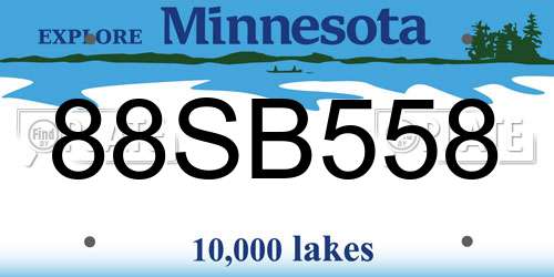 88SB558 Minnesota License Plate