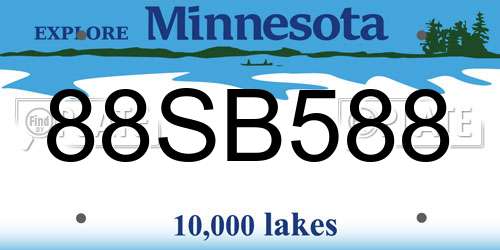88SB588 Minnesota License Plate