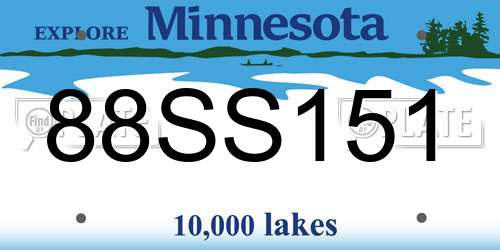 88SS151 Minnesota License Plate