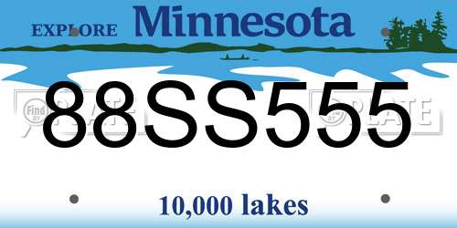 88SS555 Minnesota License Plate