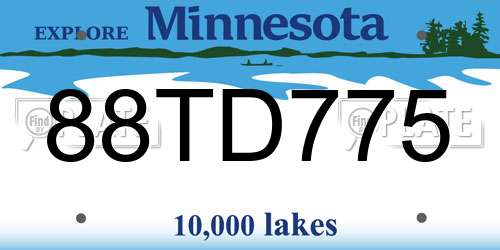 88TD775 Minnesota License Plate