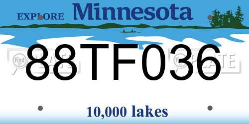 88TF036 Minnesota License Plate