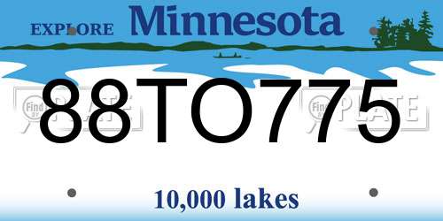 88TO775 Minnesota License Plate