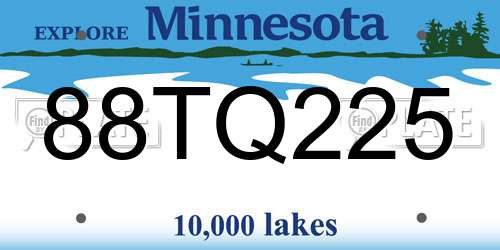88TQ225 Minnesota License Plate