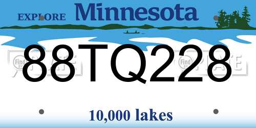 88TQ228 Minnesota License Plate