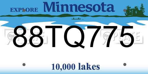 88TQ775 Minnesota License Plate