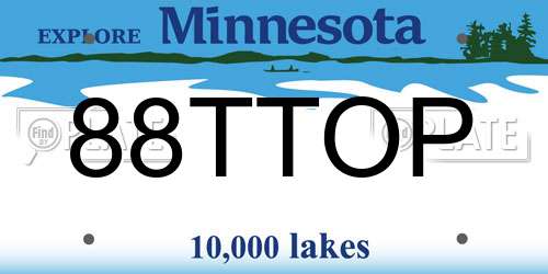 88TTOP Minnesota License Plate