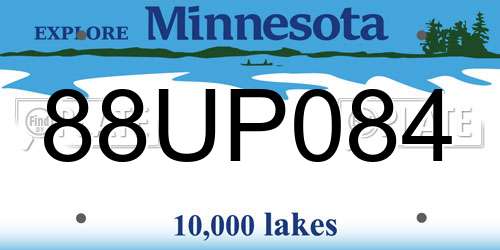 88UP084 Minnesota License Plate
