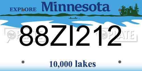 88ZI212 Minnesota License Plate