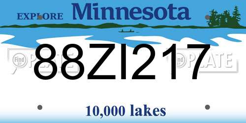 88ZI217 Minnesota License Plate