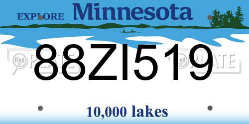 88ZI519 Minnesota License Plate