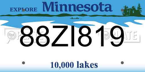 88ZI819 Minnesota License Plate