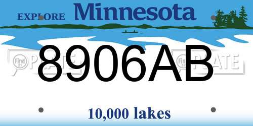 8906AB Minnesota License Plate