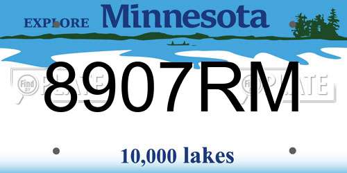 8907RM Minnesota License Plate