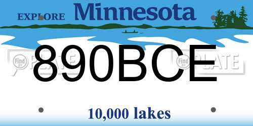 890BCE Minnesota License Plate