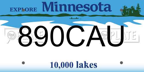 890CAU Minnesota License Plate