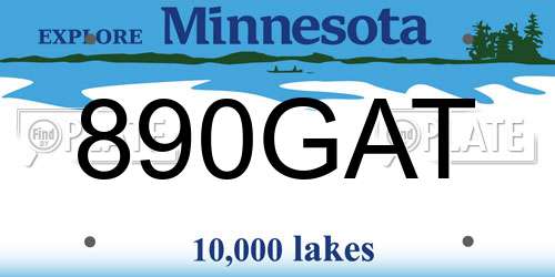 890GAT Minnesota License Plate
