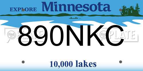 890NKC Minnesota License Plate