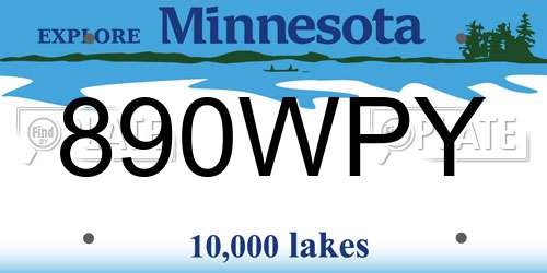890WPY Minnesota License Plate