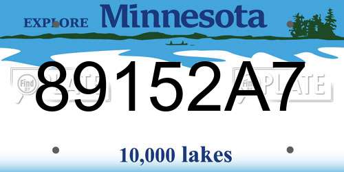 89152A7 Minnesota License Plate