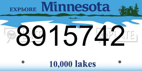 8915742 Minnesota License Plate