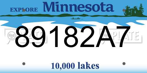 89182A7 Minnesota License Plate