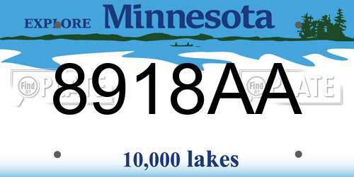 8918AA Minnesota License Plate