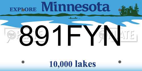 891FYN Minnesota License Plate