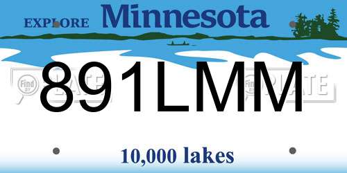 891LMM Minnesota License Plate