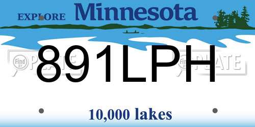 891LPH Minnesota License Plate