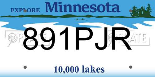 891PJR Minnesota License Plate