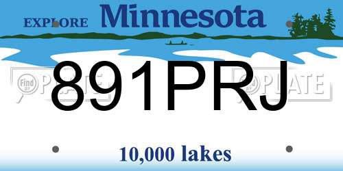891PRJ Minnesota License Plate
