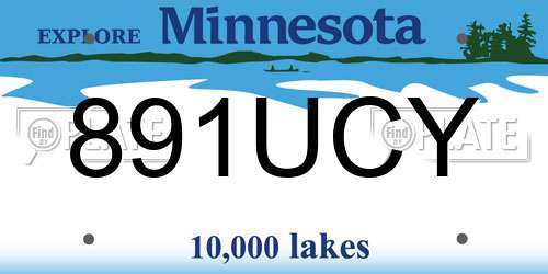 891UCY Minnesota License Plate