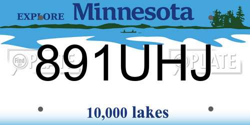 891UHJ Minnesota License Plate