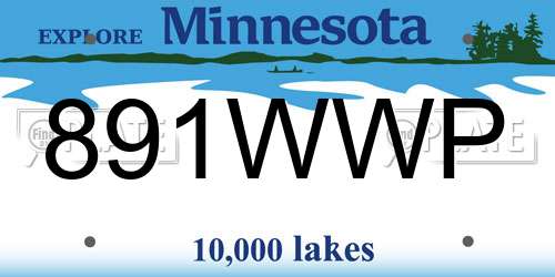 891WWP Minnesota License Plate