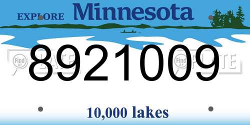8921009 Minnesota License Plate